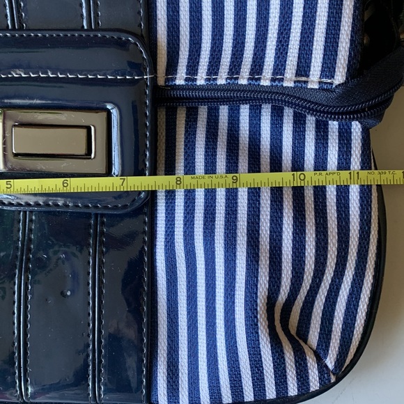 Navy Blue and White Striped Crossbody Bag - Picture 8 of 8